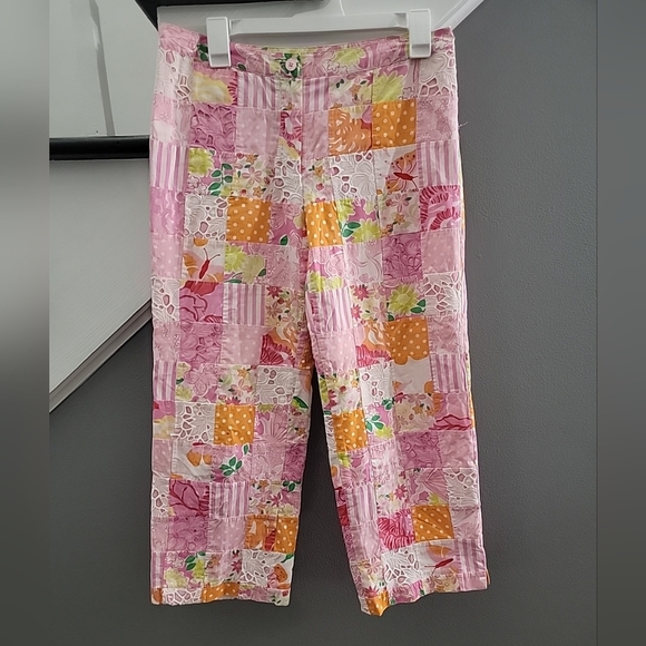 VTG Lilly Pulitzer Floral Print Patchwork Quilted Design Pink Orange | Women’s 6 - Picture 1 of 4